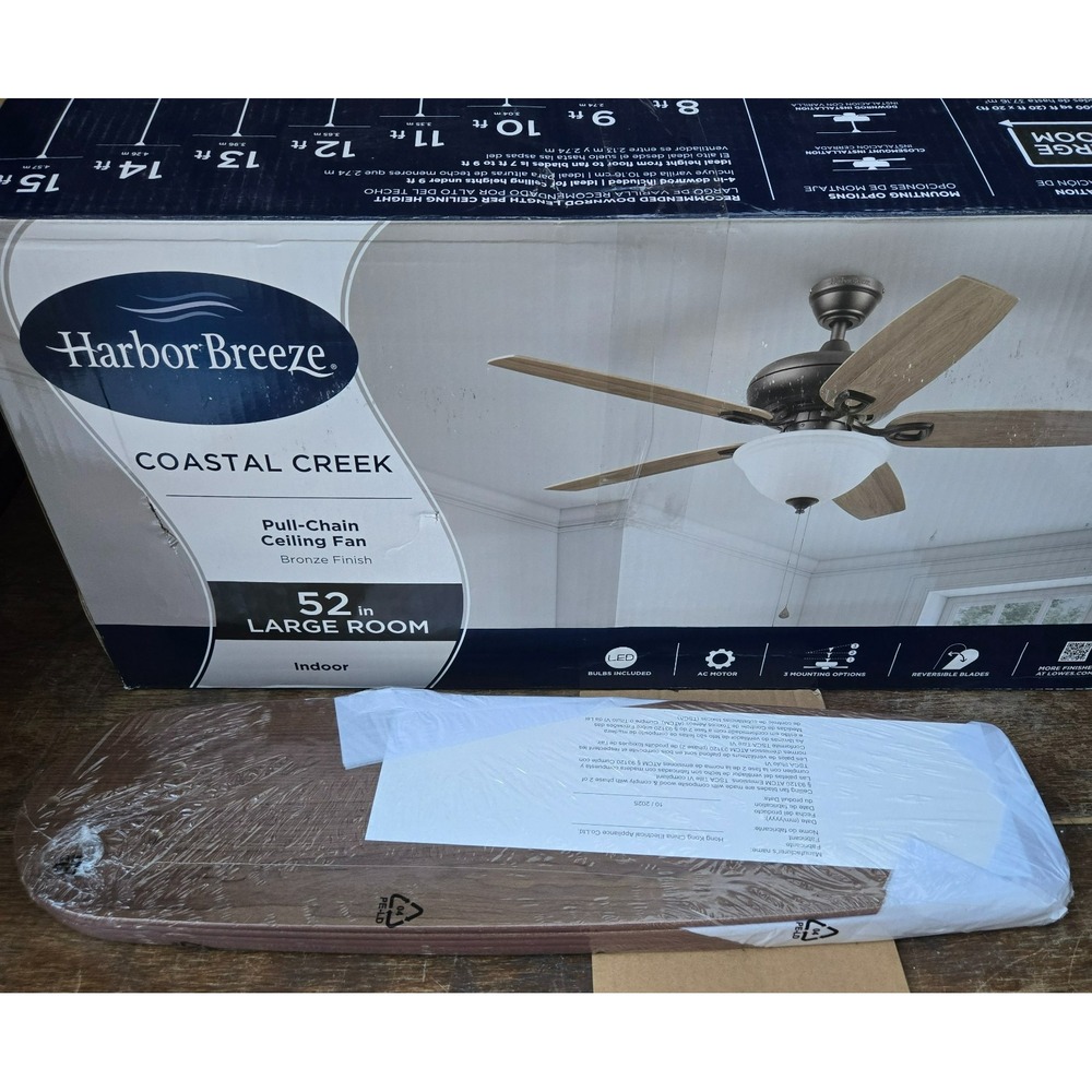 Harbor Breeze Coastal Creek 52in Fan Blades Set of 5 Replacement part Bronze